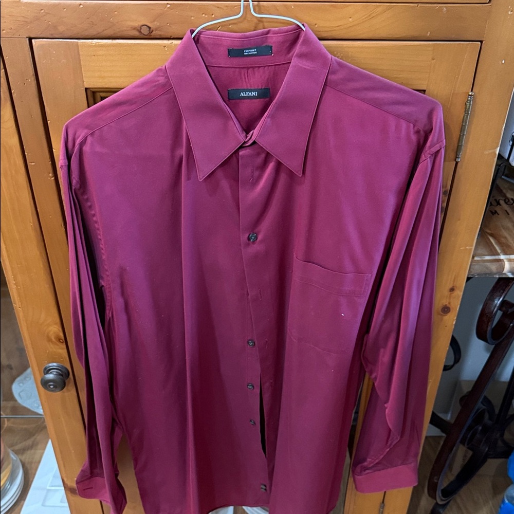 Alfani Men's Deep Red Dress Shirt